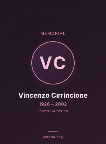 Memorial portrait of Vincenzo Cirrincione