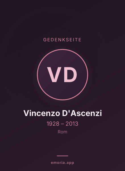 Gedenkportrait von Vincenzo D'Ascenzi
