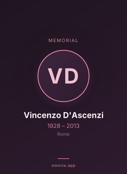 Memorial portrait of Vincenzo D'Ascenzi