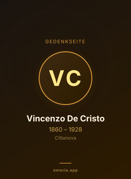 Gedenkportrait von Vincenzo De Cristo