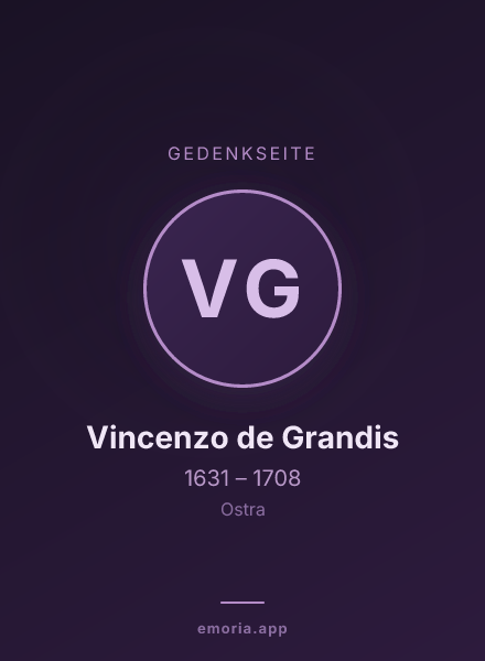 Gedenkportrait von Vincenzo de Grandis