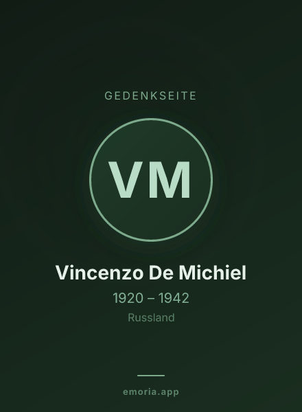 Gedenkportrait von Vincenzo De Michiel