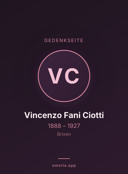 Gedenkportrait von Vincenzo Fani Ciotti