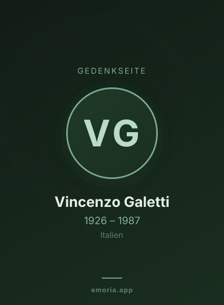Gedenkportrait von Vincenzo Galetti