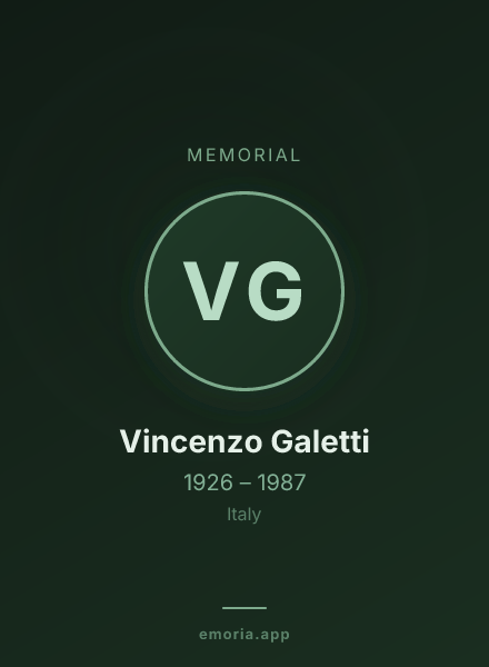 Memorial portrait of Vincenzo Galetti