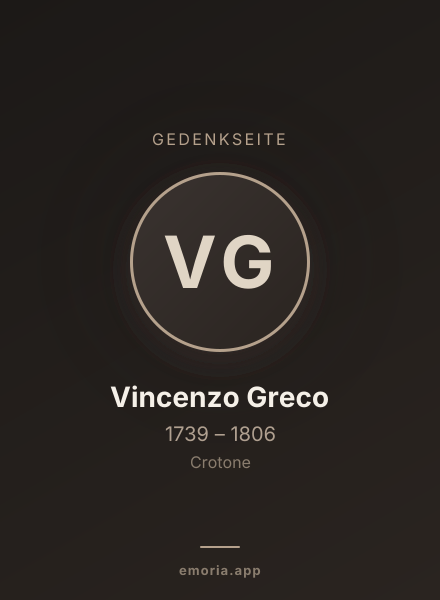 Gedenkportrait von Vincenzo Greco