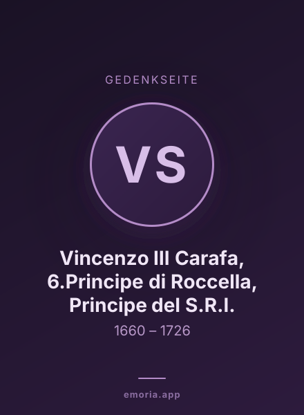 Gedenkportrait von Vincenzo III Carafa, 6.Principe di Roccella, Principe del S.R.I.