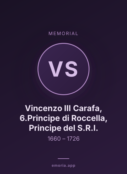 Memorial portrait of Vincenzo III Carafa, 6.Principe di Roccella, Principe del S.R.I.