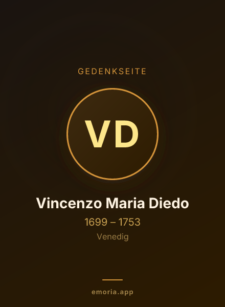 Gedenkportrait von Vincenzo Maria Diedo