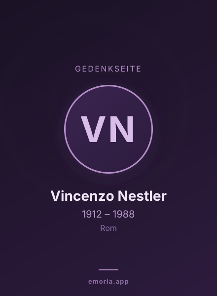 Gedenkportrait von Vincenzo Nestler