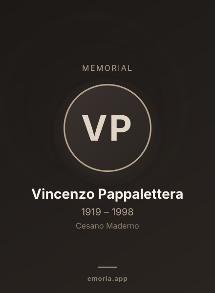 Memorial portrait of Vincenzo Pappalettera