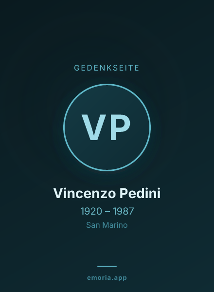 Gedenkportrait von Vincenzo Pedini