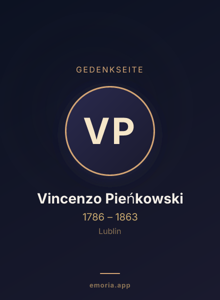 Gedenkportrait von Vincenzo Pieńkowski