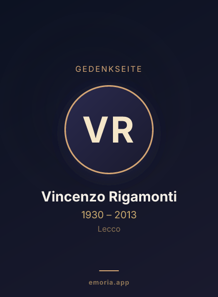 Gedenkportrait von Vincenzo Rigamonti
