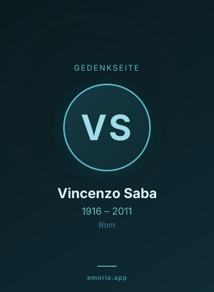Gedenkportrait von Vincenzo Saba