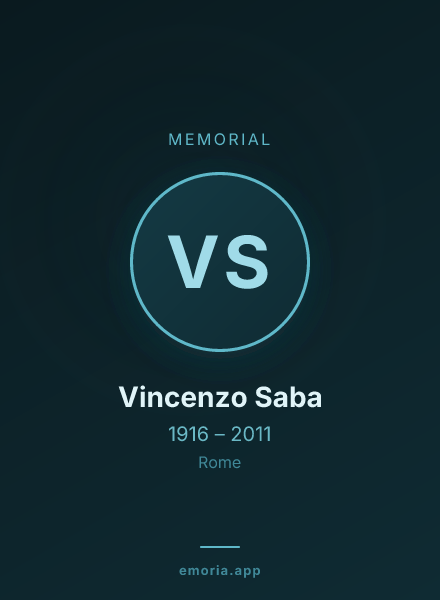 Memorial portrait of Vincenzo Saba