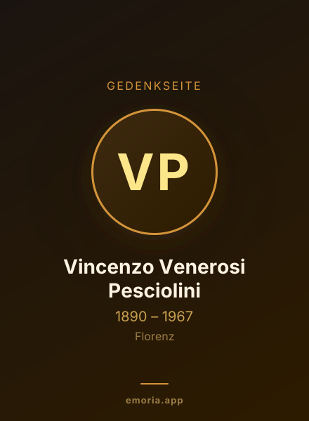 Gedenkportrait von Vincenzo Venerosi Pesciolini