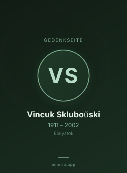 Gedenkportrait von Vincuk Skluboŭski