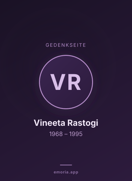 Gedenkportrait von Vineeta Rastogi