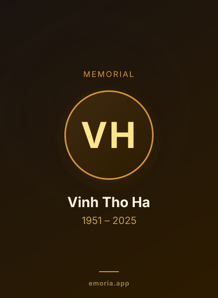Memorial portrait of Vinh Tho Ha