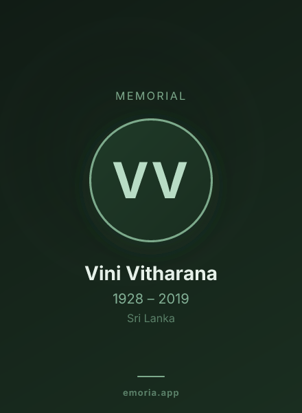Memorial portrait of Vini Vitharana