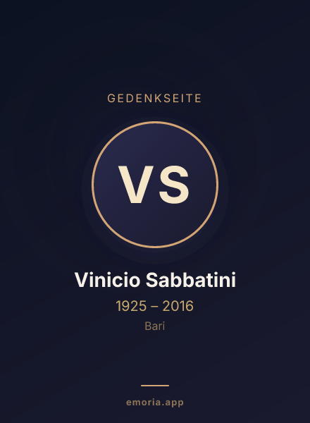 Gedenkportrait von Vinicio Sabbatini