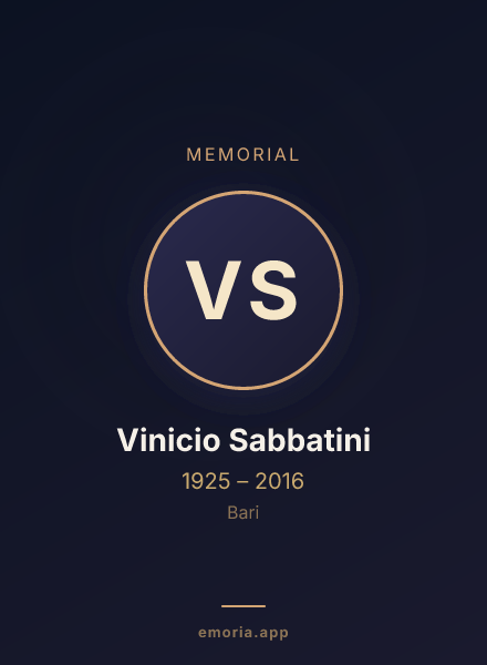 Memorial portrait of Vinicio Sabbatini
