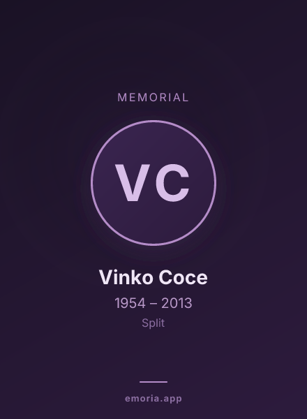 Memorial portrait of Vinko Coce