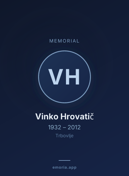 Memorial portrait of Vinko Hrovatič