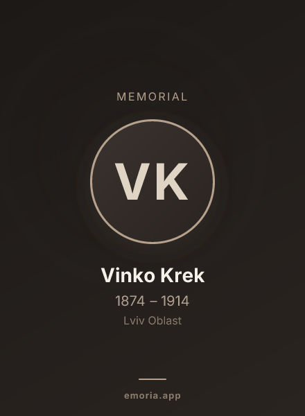 Memorial portrait of Vinko Krek