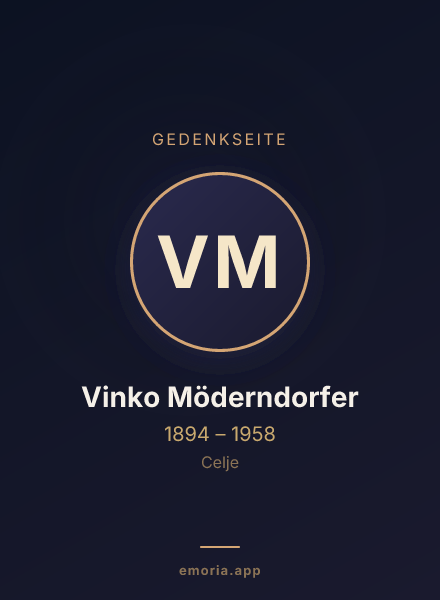 Gedenkportrait von Vinko Möderndorfer