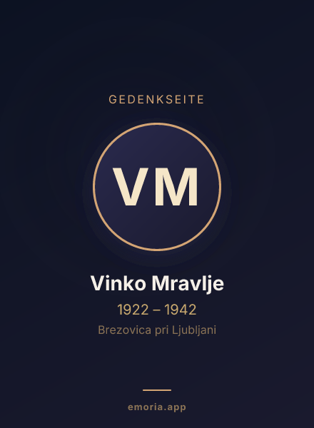 Gedenkportrait von Vinko Mravlje