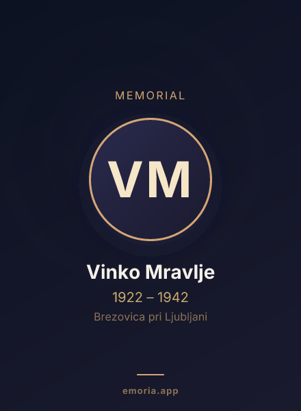 Memorial portrait of Vinko Mravlje