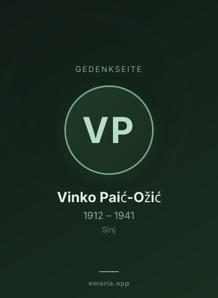 Gedenkportrait von Vinko Paić-Ožić