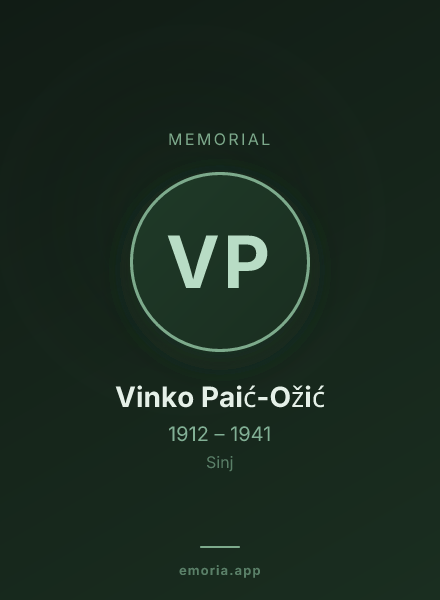 Memorial portrait of Vinko Paić-Ožić