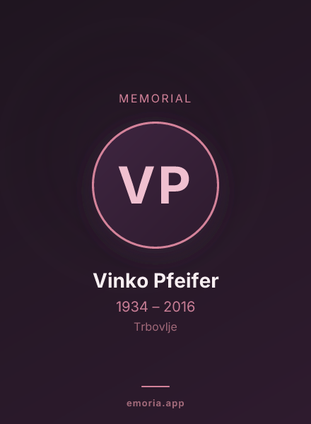 Memorial portrait of Vinko Pfeifer