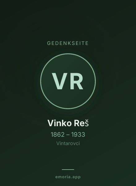 Gedenkportrait von Vinko Reš