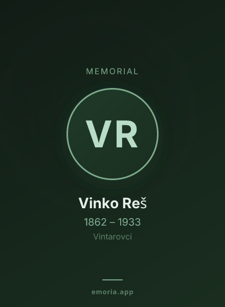 Memorial portrait of Vinko Reš