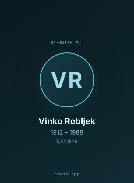 Memorial portrait of Vinko Robljek