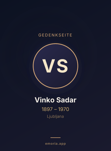Gedenkportrait von Vinko Sadar