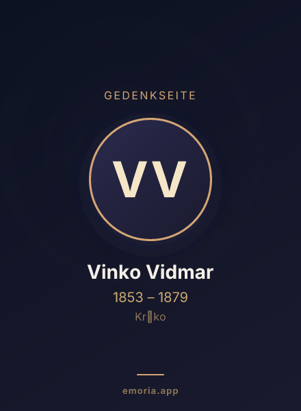 Gedenkportrait von Vinko Vidmar
