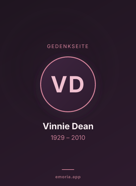 Gedenkportrait von Vinnie Dean