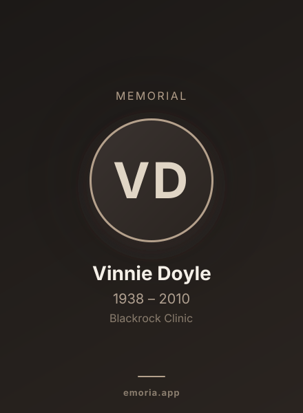 Memorial portrait of Vinnie Doyle