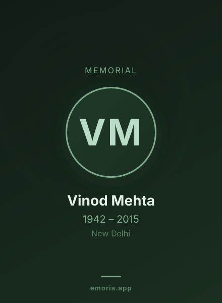 Memorial portrait of Vinod Mehta