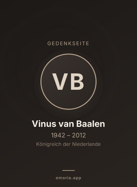 Gedenkportrait von Vinus van Baalen