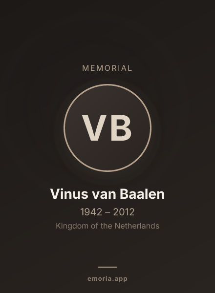 Memorial portrait of Vinus van Baalen