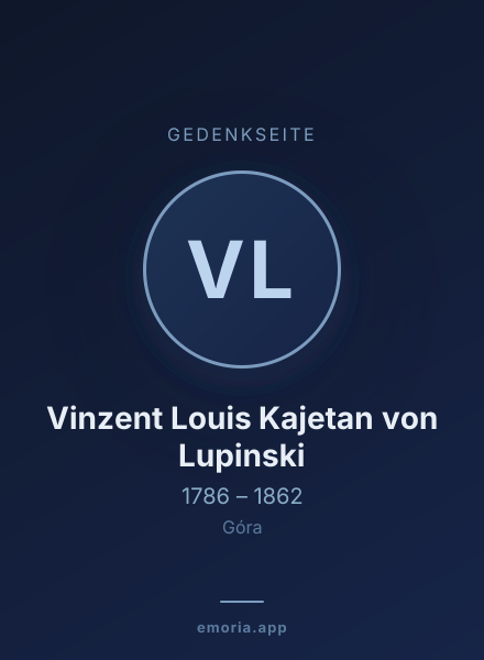 Gedenkportrait von Vinzent Louis Kajetan von Lupinski