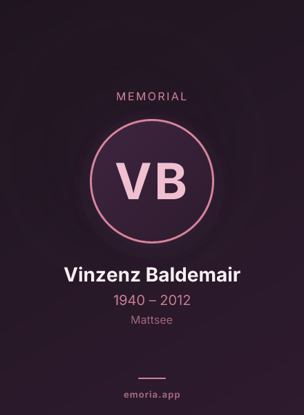 Memorial portrait of Vinzenz Baldemair