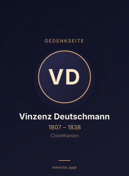 Gedenkportrait von Vinzenz Deutschmann