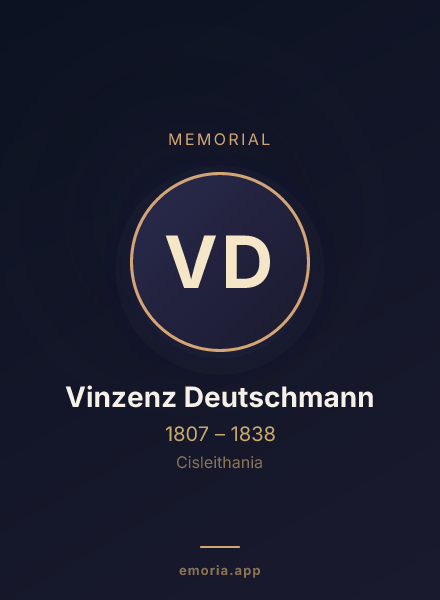 Memorial portrait of Vinzenz Deutschmann